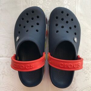 Crocs Kids Navy Mickey Mouse Light-Up Fun Clogs Slip-On Shoes Unisex Size J-2